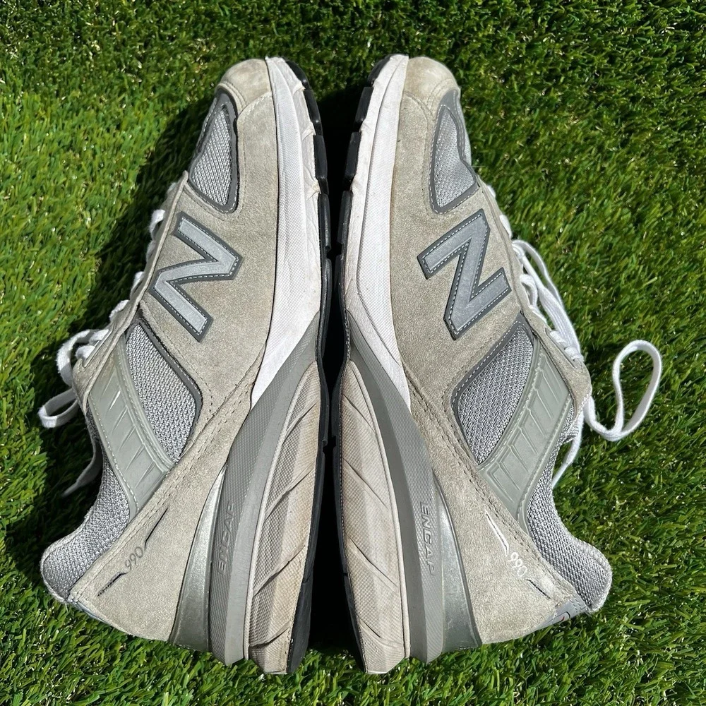 New Balance 990v5 Shoes Men Size 11.5 Grey Made in USA M990GL5 Suede Mesh